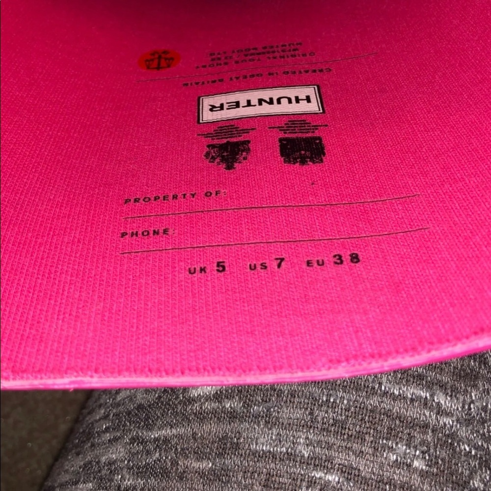 pink Hunter rain boots